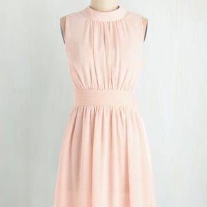 Peachy Pink Polka Dot Dress
